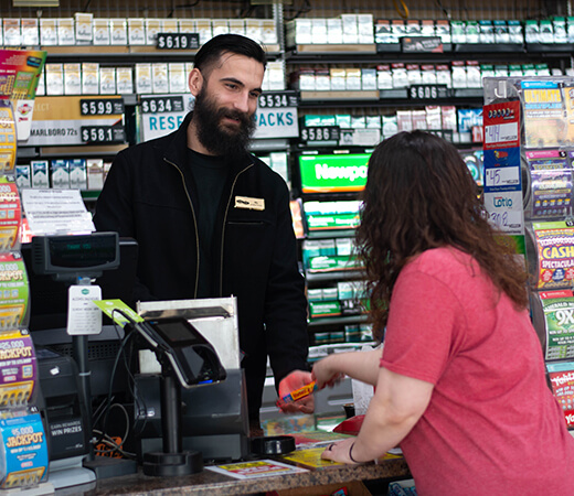 Lassus employee scanning products